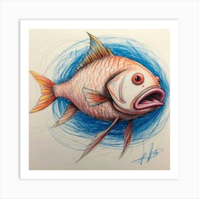 Flamingo Fish Art Print