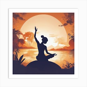 Woman In Yoga Pose Art Print