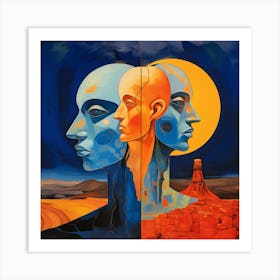 Two Faces In The Desert Art Print