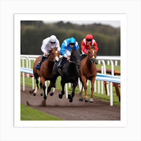 Jockeys Racing Horses 5 Art Print