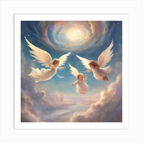 195866 Babies Flying Over Like Winged Angels In Very Beau Xl 1024 V1 0 Art Print