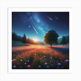 Night Sky With Stars 1 Art Print