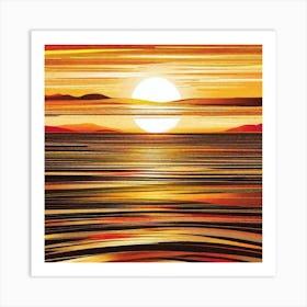 Sunset Over The Ocean 28 Art Print