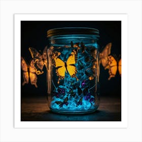 Butterflies In A Jar Art Print