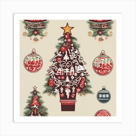 Christmas Tree Ornaments Art Print