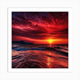 Sunset Over The Ocean 140 Art Print