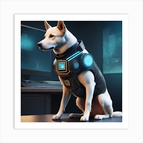 Cyberpunk Dog Art Print