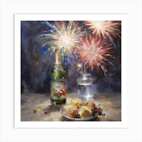 NEW YEARS OIL PAINTING Art Print