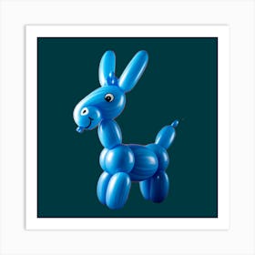 Balloon Donkey (blue) Art Print