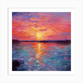 Sunset Over The Sea 1 Art Print