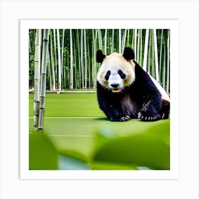 Panda Bear In Bamboo Forest 4 Art Print