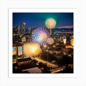 Fireworks Over San Francisco Art Print