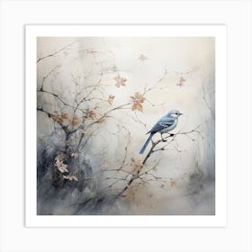 Aqua Ambiance: Gentle Grey Echoes 1 Art Print