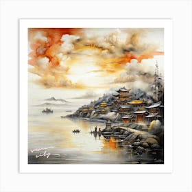 Asian Sunset 1 Art Print