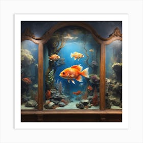 Goldfish In Aquarium Art Print