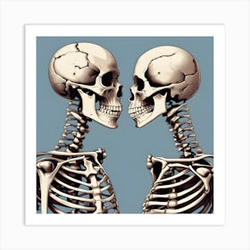 Skeleton Lovers Art Print