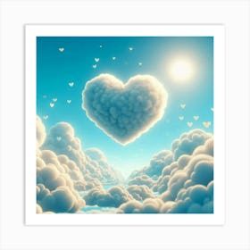 Cotton Like White Heart Cloud Art Print