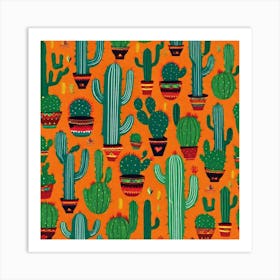 Cactus Pattern 19 Art Print