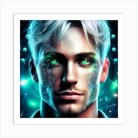 Man With Green Eyes - Creative Portrait Art Print