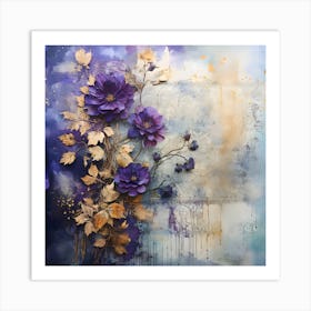 Vintage Moody Flowers 6 Art Print