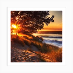 Sunset On The Beach 1056 Art Print