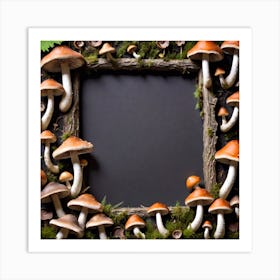 Frame With Mushrooms Art Print