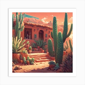 Cactus House 4 Art Print