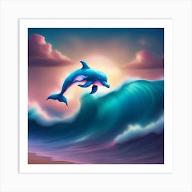 Dolphin In The Ocean Art Print