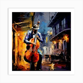 Cello Player In New Orleans Art Print