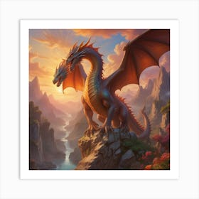 Dragon In The Mountains Art Print