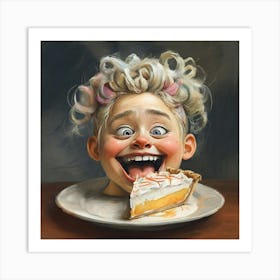 Girl Eating Pie Art Print