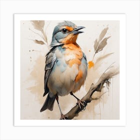 Bird On A Branch Art Print