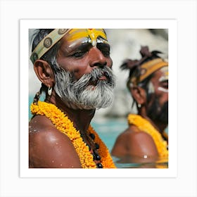 Two Indian Men In The Water Art Print