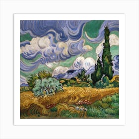 A Wheatfield With Cypresses Vincent Van Gogh M Art Print