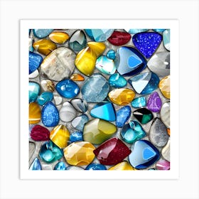 Colorful Gemstones Background Art Print