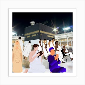 People Praying At The Kaaba Art Print