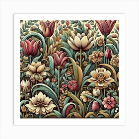 Tulips And Flowers 2 Art Print