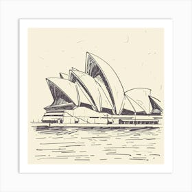 A Sydney Opera House In Sydney Hand Drawn Sketch 1720432938 1 Art Print