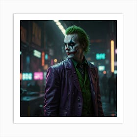 Joker In A Cyberpunk World With Futuristic Elements Art Print