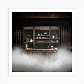 Design Copy Counter Retro Product Board Grey Plank Brown Float Steam Pattern Old Decora (23) Art Print