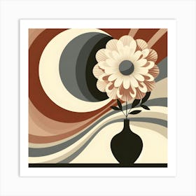 Flower In A Vase In Boho Art 9 Art Print