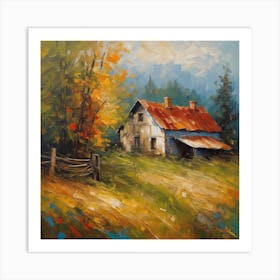 Farm In Autumn Art Print