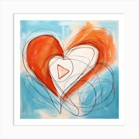 Heart Triangle Doodle Art Print