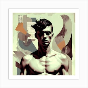 The Male Illustrations Man With No Shirt Art Print