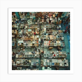 Stockcake Bustling Marketplace Aerial 1719975014 Art Print