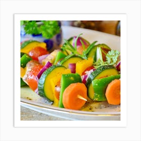 Vegetable Skewers Art Print