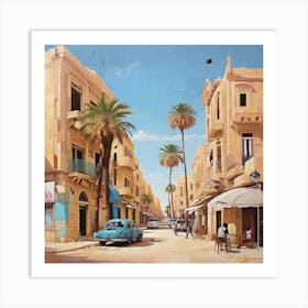Street Scene In Libya Art Print