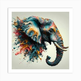 Elephant Head Painting 1 Art Print