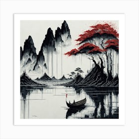 Asian Landscape Painting Art Print