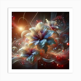 Abstract Flowers Art Print